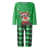 Obiteljski Božićni pidžama Set od A-liste, vrhovi dugih rukava s printom losa + karirane hlače, Odjeća za slobodno