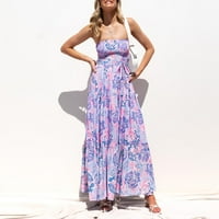 ZrBywb Ženska haljina za uličnu odjeću Ženske ljetne boemske bez naramenice s čipke na ramenu bez linije plaža