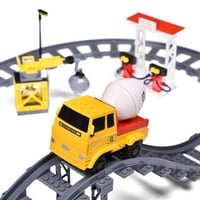 Zabavni mali gradski građevni blokovi igračaka s građevinskim kamionima, željezničkim prugama, dječjim zabavama,