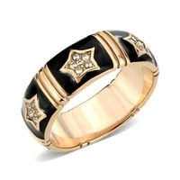 Prsten od nehrđajućeg čelika od ružičastog zlata s kristalnim kristalom vrhunske kvalitete