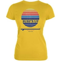 Surf's Up Fistral Beach England Svijetlo žuta majica juniora-X-velika