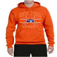 Wild Bobby City of New York Hockey Fantasy Fan Sports Unise Hoodie Twie majica, naranča, mala