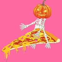 Kostur s kosturom za jahanje pizze Halloween Wolls Grey Heather Graphic Racerback Tank Top - Dizajn od strane