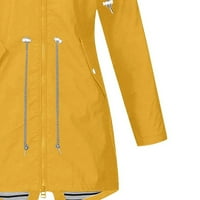 WAVSUF Ženski kaputi i jakne plus veličine čvrste s kapuljačom ležerni zazor žutih jakni Veličina L