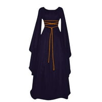Retro modne ženske maksi haljine s raširenim rukavima i okruglim vratom, nepravilne haljine Za Noć vještica u