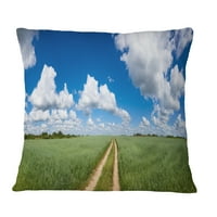 PATHER PATH U Svijetloj ljetnoj panorami - pejzažni tiskani jastuk za bacanje - 18x18