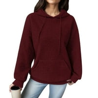 Ženska prevelika majica s patentnim zatvaračem, ženski casual jednobojni pulover s prednjim izrezom i dugim rukavima,