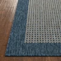 Dobro tkani vodeni plavi jednobojni rubni tepih za unutarnju i vanjsku upotrebu