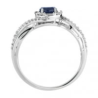 10K bijelo zlato Sapphire & Carat T.W. Dijamantni vrtložni prsten