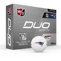 Wilson Staff Duo Soft + NFL Golf Balls White, New England Patriots