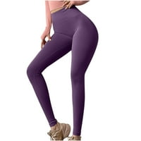 Ženske ležerne čvrste hlače srednji struk labave duge hlače joge hlače