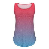 Scyoekwg Trendy tenk vrh za žene Ljetni gradijent bez rukava gradijent grafičke majice okrugli vrat opuštene košulje