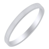 Ravni zaručnički prsten od bijelog zlata 14k veličina prstena - 7