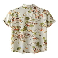 Paille Men Gumb Down Tops Hawaiian casual labava majica kratkih rukava s kratkim rukavima tiskane ljetne modne