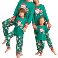 Božićna pidžama za obiteljski crtić Djeda Djeda Božićnjaka, vrhovi s dugim rukavima s hlačama za spavanje za odrasle,