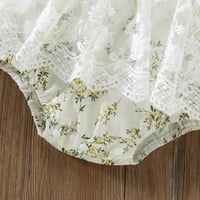 Entyinea Girls Cvjetna haljina cvjetni print kratki rukavi labavi casual maxi haljina bijela 12-18m
