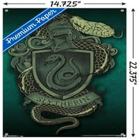 Čarobni svijet: Hari Potter - Zidni plakat sa zmijskim grbom Slizerina s gumbima, 14.725 22.375