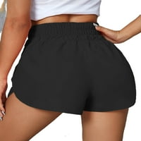 Ženske aktivne odjeće sportske kratke hlače lagane rastezljive solidne kratke hlače crne l