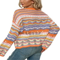Paille žene posada za vrat pletiva Jumper vrhovi prugasti dnevni odjeljak džemper blok chic pleteni džemperi pulover