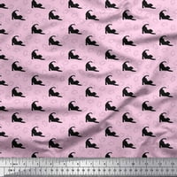 Soimoi ružičasti pamučni dres tkanina riba i mačka dekor animal tkanina tiskano dvorište široko
