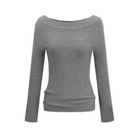 Kardigan džemperi za žene ulice trend seksi ženski džemperi siva veličina m