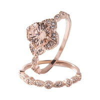 Postavite žene vjenčani prsten set pjenušava anti-pobuna izvrsna geometrijska elektropletirana ukrasna reflektirajući