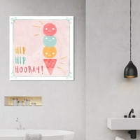 Hip-hop sladoled Hrana i kuhanje zidni umjetnički otisak na platnu-ružičasta, narančasta, 30 30