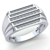 Autentični 5-inčni okrugli dijamant, 5-inčni personalizirani vjenčani prsten za muškarce u jednom komadu ružičastog,