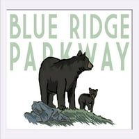 Blue Ridge Parkeui - crni medvjed i medvjedić - poklopac za ispis lampiona
