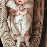 Douhoow djevojčica bijela haljina dojenčad kratki rukavi šuplje ruffles slatka haljina