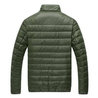 Muška ležerna zimska jakna, topli Muški kaput s ovratnikom s patentnim zatvaračem i džepom u vojno zelenoj boji