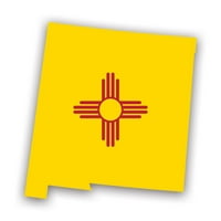Naljepnica naljepnice u obliku zastave New Mexico - samozadovoljna vinil - vremenske prilike - napravljena u SAD