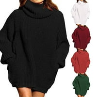 Očišćenja ženska modna modna rukava u boji kornjača Pulover Torts Tops Tops Zimski džemper labavi preveliki pletiva