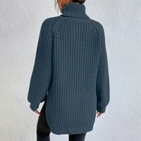 Tdoqot Womens jesenski zimski džemperi- KURTLENECK PLETLOVER SOLIČKA BOJA Dugi rukavi ležerni džemper za žene