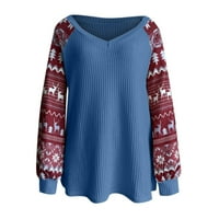 Ženski lagani džemperi u A-listi, Novi dolasci-pulover s okruglim vratom s dugim rukavima, Božićni blagdanski