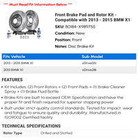 Komplet prednjih kočionih pločica i rotora-kompatibilan s-paketom 2014