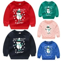 Božićna odjeća za dječake i djevojčice, majica s dugim rukavima, dječji pulover s printom Djeda Mraza, džemper