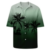 Dizajnerske proljetne i ljetne muške Casual pamučne jednobojne košulje kratkih rukava, široke košulje zelene boje;