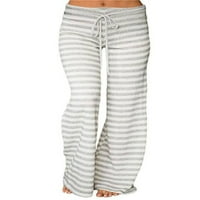2 / Ženska odjeća za slobodno vrijeme na vezicama boho hlače za plažu široke ljetne hlače sivi donji dio 4 inča