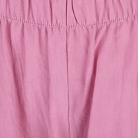 Ženske hlače Ležerne ljetne jednobojne široke duge ravne hlače visokog struka