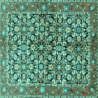 Tvrtka Aludes strojno pere pravokutne perzijske tirkizno plave tradicionalne unutarnje prostirke, 6 '9'