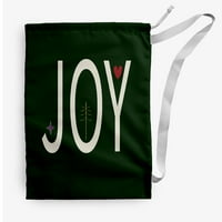 Jednostavna tratinčica ispunjena radošću sezone Zelena novost Božićna poklon vrećica za pranje rublja