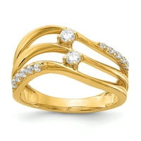 14K žuti zlato dijamantni prsten prsten Veličina 7