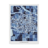 Zaštitni znak likovne umjetnosti Plava karta grada Laurencea Kansasa na platnu Michaela Tompsetta