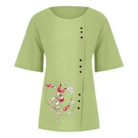 Majice s okruglim vratom, prevelike bluze običnog kroja, košulje s popustom, ženski vrhovi kratkih rukava, Majice