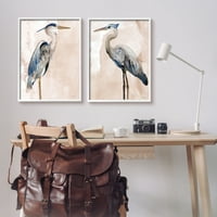 Stupell Industries lijepe čapljine ptice stajaće akvarel slika 30, dizajn zvjezdanih dizajnerskih studija