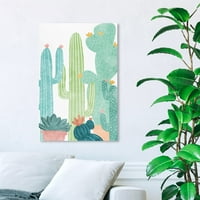 Wynwood Studio 'Kaktus svuda oko' cvjetni i botanička zidna umjetnička umjetnička platna - zelena, bijela, 16