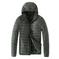 Muška zimska jednobojna gornja odjeća s patentnim zatvaračem donja jakna s kapuljačom ležerna lagana topla gornja