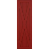 Ekena Millwork 12 W 68 H True Fit PVC Single X-Board Farmhouse Fiksna nosača, vatra crvena