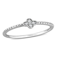 Miabella ženski dijamantni naglasak sterling srebrno odgajan prsten